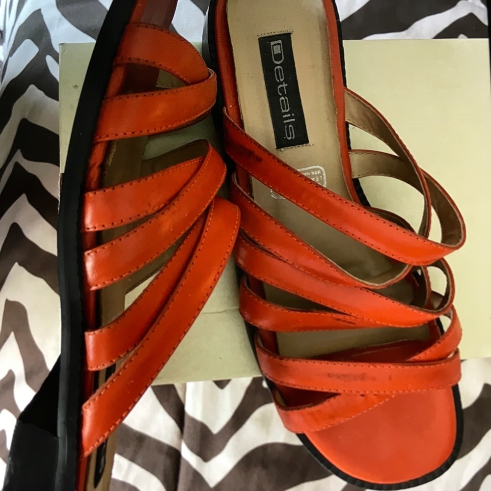 Orange flat sandals